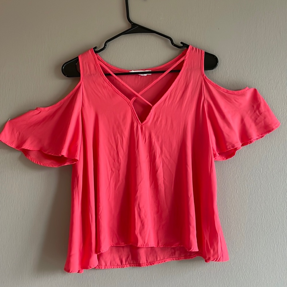 Pink off the shoulder blouse